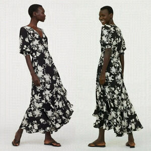 Johanna Ortiz x H&M long floral wrap dress size XS​